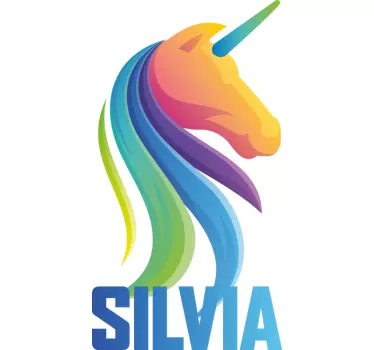 Wall sticker colorful unicorn head - TenStickers