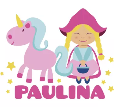 Unicorn with a girl  Custom decal - TenStickers