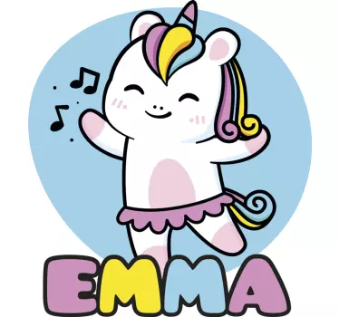 Wall stickers for kid customizable cheerful unicorn - TenStickers