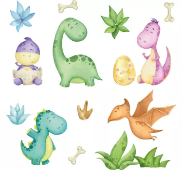 Nordic dinosaur drawn dragon wall sticker - TenStickers