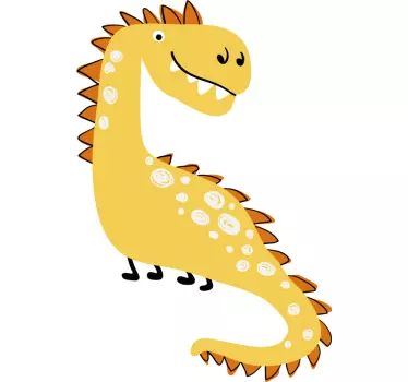 Nordic dinosaur yellow drawn dragon wall sticker - TenStickers