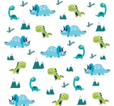 Nordic dinosaurs mountain set dragon wall decal - TenStickers