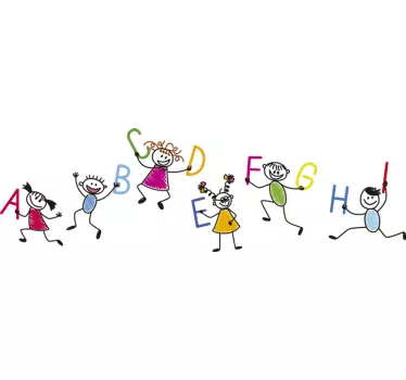 Alphabet Party Kids Sticker - TenStickers