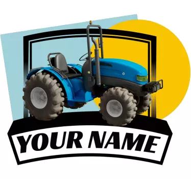 Location sticker personalized tractor design - TenStickers