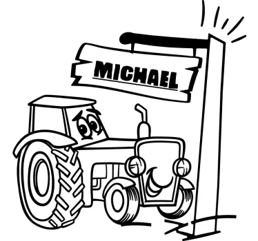 Wall stickers for kid playful tractor scene - TenStickers