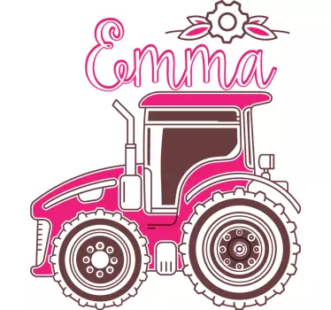 Location sticker cute tractor decoration - TenStickers