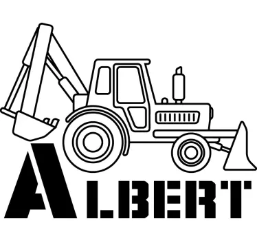 Object sticker excavator personalized name - TenStickers