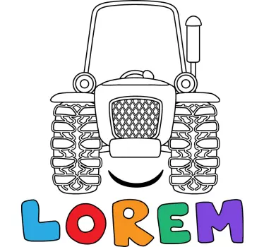Customisable sticker tractor in colors - TenStickers