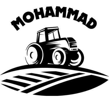 Farm animal wall sticker personalizable tractor design - TenStickers