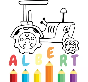 Wall stickers for kid tractor themed decor - TenStickers