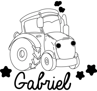 Wall sticker playful tractor design - TenStickers