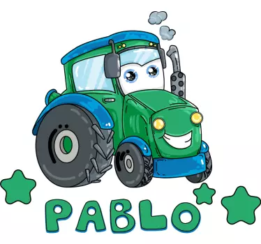 Wall stickers for kid customizable happy tractor - TenStickers