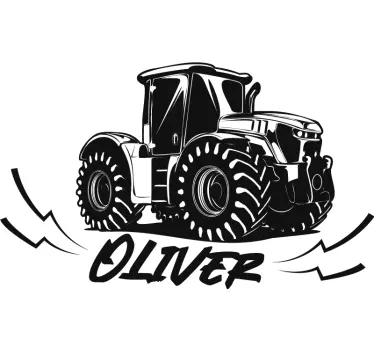 Graffiti tractor with name  Custom Sticker - TenStickers