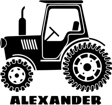 Customisable sticker tractor with personalized name - TenStickers