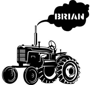 Silhouette tractor with own name toy decal - TenStickers
