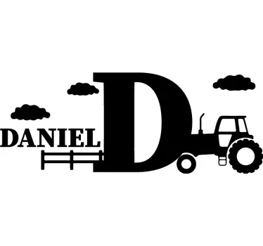Wall stickers for kid personalized tractor letter - TenStickers