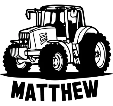 Silhouette of tractor with name toy decal - TenStickers