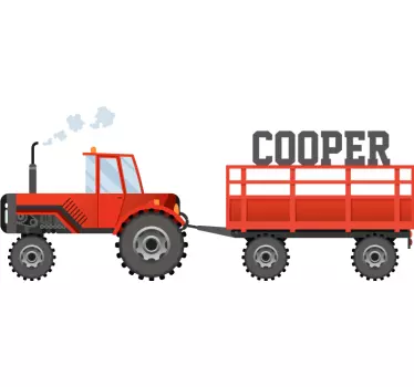 Football sticker tractor with custom name - TenStickers