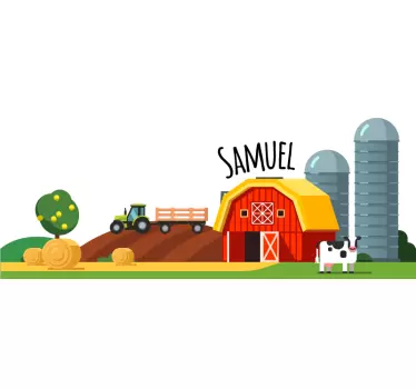 Farm animal wall sticker personalized farm scene - TenStickers