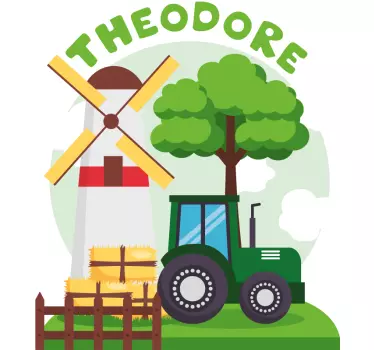 Custom farm scene farm animal wall sticker - TenStickers