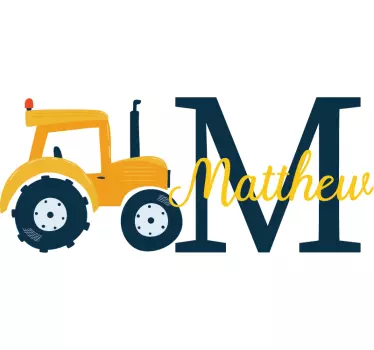Wall stickers for kid tractor initial m - TenStickers