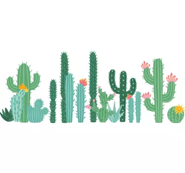 Garden of cactus plant decals - TenStickers