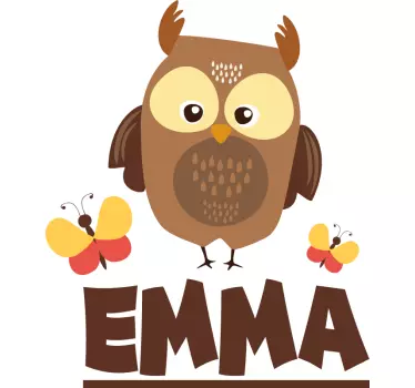 Wall stickers for kid owl and butterflies - TenStickers