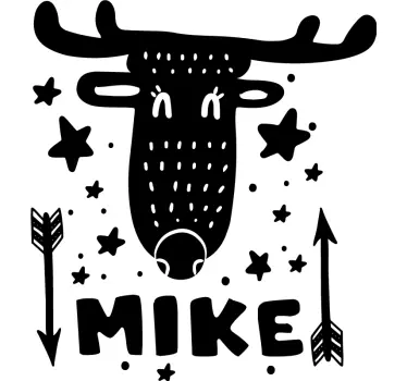 Customisable sticker whimsical deer face - TenStickers