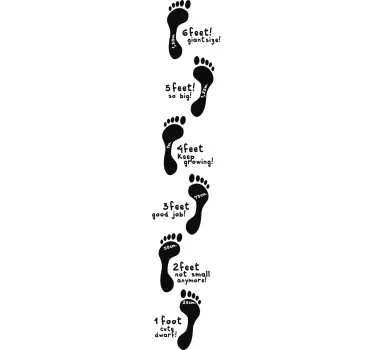 Footstep Height Chart Kids Sticker - TenStickers