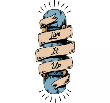 Skateboard text  wall decal - TenStickers