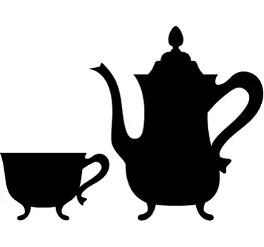 Vintage Teapot Wall Sticker - TenStickers