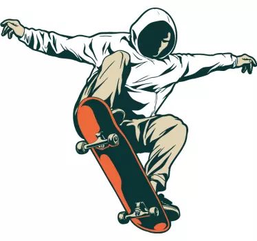 Skateboard jumping wall decal - TenStickers