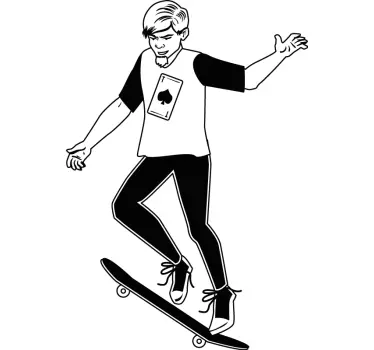Skatebord figure wall decal - TenStickers