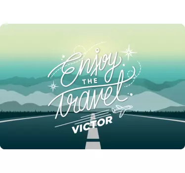 Enjoy travelling with personalized name laptop sticker - TenStickers