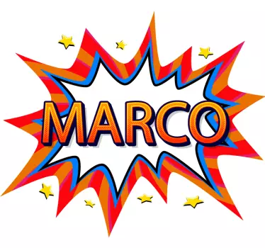 Personalize pop name comic laptop sticker - TenStickers