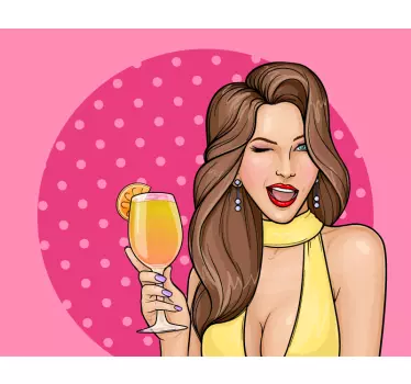 Sexy pop girl  retro wall stickers - TenStickers