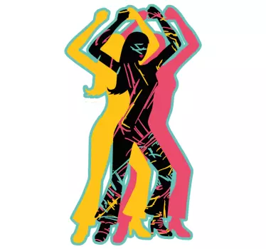 Dance sticker colorful dance figures - TenStickers