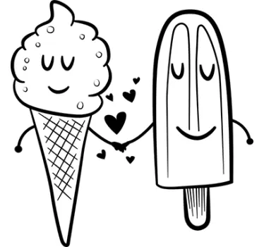 Ice Cream in Love fridge sticker - TenStickers