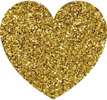 Glittery gold hearts wallpaper sticker - TenStickers