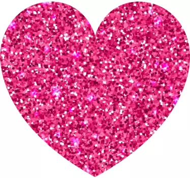 Pink heart shapes with glitter wallpaper sticker - TenStickers