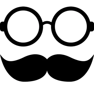 Moustache and glasses pattern wallpaper decal - TenStickers