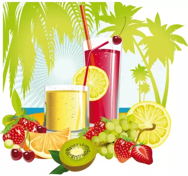 Summer Tropical Cocktail Decal - TenStickers