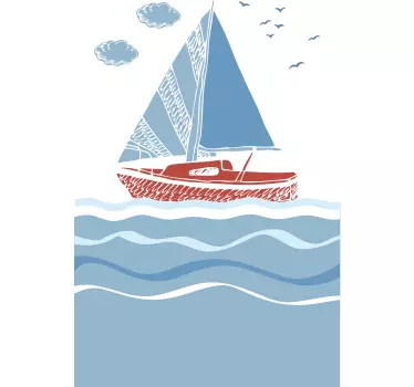 Sailing Boat Wall Sticker - TenStickers