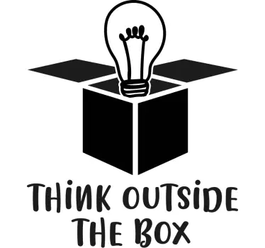 think outside the box inspirational quote sticker - TenStickers