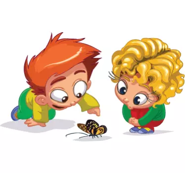 Curious Children Wall Sticker - TenStickers