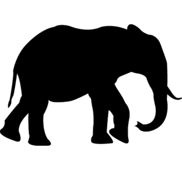 Elephant Silhouette Wall Sticker - TenStickers