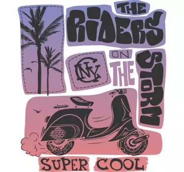 Object sticker scooter palm trees - TenStickers