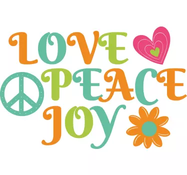 70s love peace joy urban decal - TenStickers