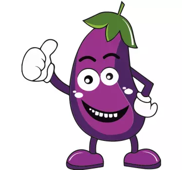 Happy purple vegetable cuisine wall sticker - TenStickers