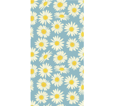 White and yellow daisies privacy film for window - TenStickers